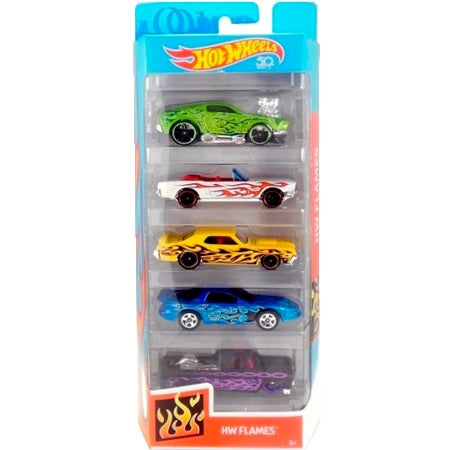 Hot Wheels 5 -Bil Present Set - HW Flames