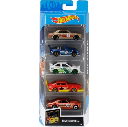 Hot Wheels 5 -bilset - Nightburnerz