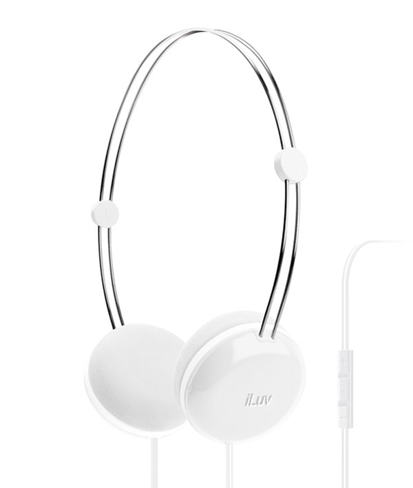 fones de ouvido de algodão doce iluv- branco