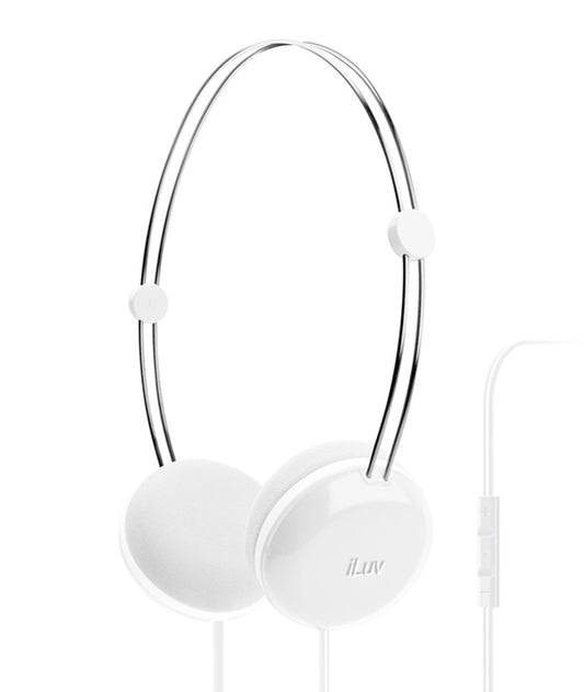 fones de ouvido de algodão doce iluv- branco