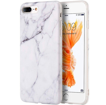 BasicPlus IPhone 8+ Cover - White Marble