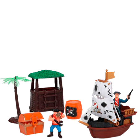 Jeu de jeu de navires pirates à jouets clés - 7 parties