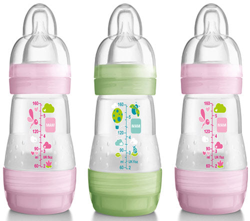 MAM 160ml 0 months Anti-Colic Feeding bottle - 3 pack Pink