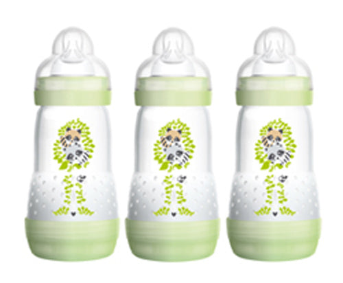 MAM 260 ml 2 + months Anti Colic Bottles - 3 Items Green