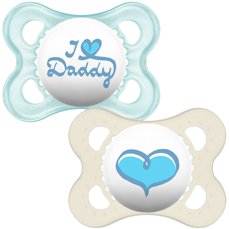 MAM Style Pacifier I Love Daddy Blue - 2 pcs