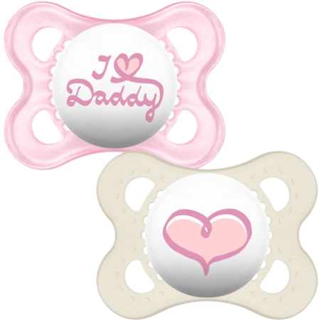 MAM Style Pacifier I Love Daddy Pink - 2 pcs