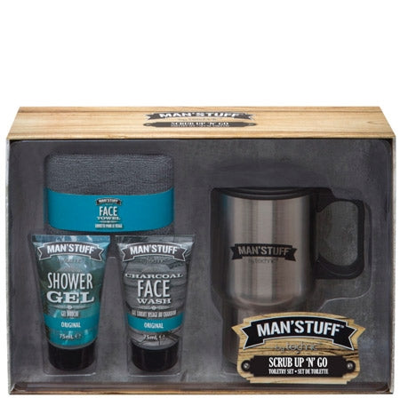 Man<br />Stuff Scrub Up <br />N<br /> Go Gift Set