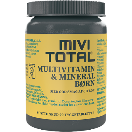 MIVI Totalt multivitamin & mineralbarn - 90 TyggetAbletter