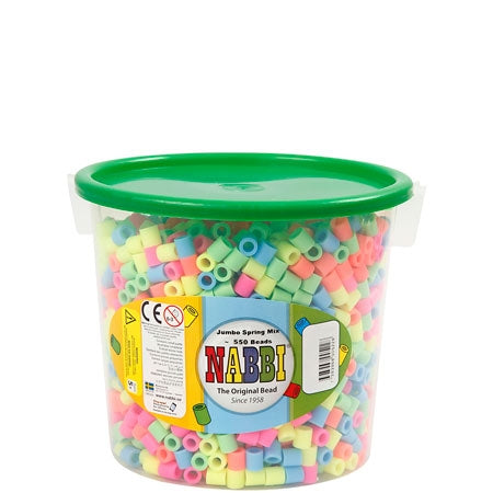 NABBI Jumbo Rørperler Pastell Mix - 550 PCs