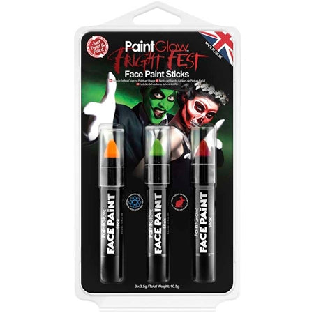 PaintGlow Fright Fest Paint Sticks Face Paint - 3 PCS