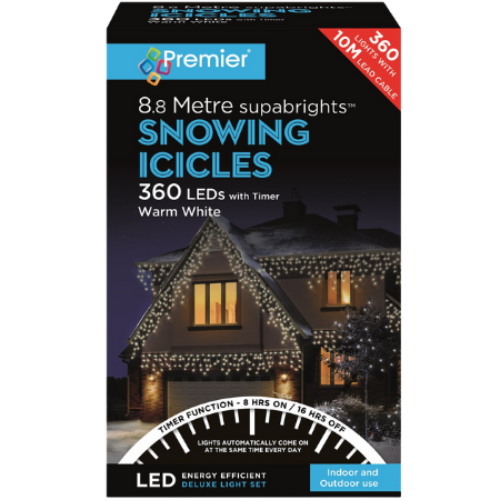 Premier 360 LED Snowing Icicles - 8.8m