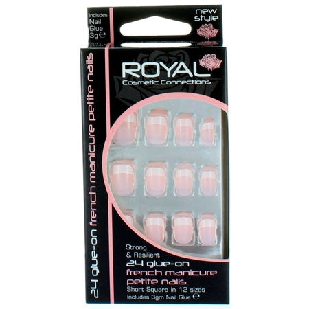 Royal Artificial Nails French Manicure 24 pcs (Petite)