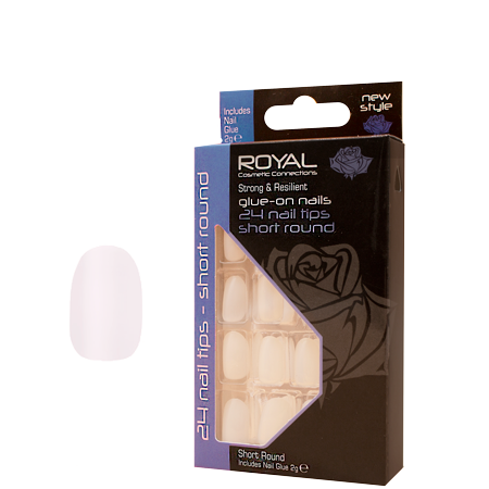 Royal Artificial Nails Short Round - 24 pcs