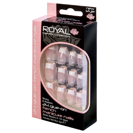 Royal Artificial Nails French Manicure 24 PCS