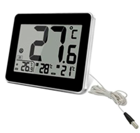 Skandinavisches Haus im Innen- und Outdoor -Thermometer