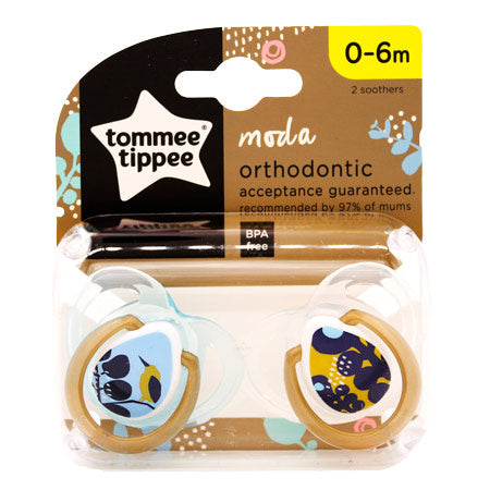 Tommee Tippee Sut 0-6mdr Moda Gold & Blue - 2 PCS