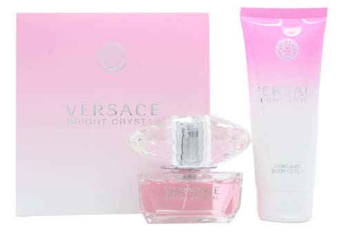 Conjunto de presentes de cristal brilhante versace 50 ml EDT e 100 ml de loção para o corpo