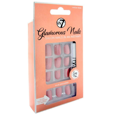 W7 Glamorous Nails Cocoa Nude - 24 PCS