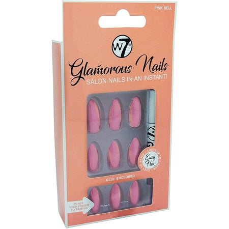 W7 Glamorous Nails Pink Bell - 24 PCS