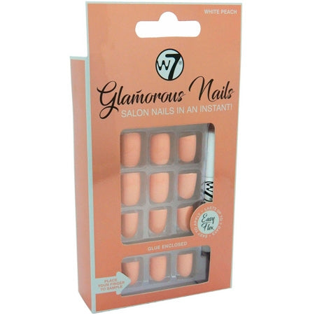 W7 Glamorous Nails White Peach - 24 PCS