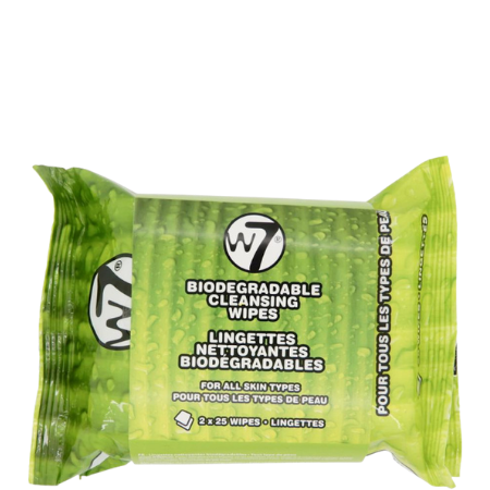 W7 Biodegradable Cleansing Wipes - 2 x 25 pcs